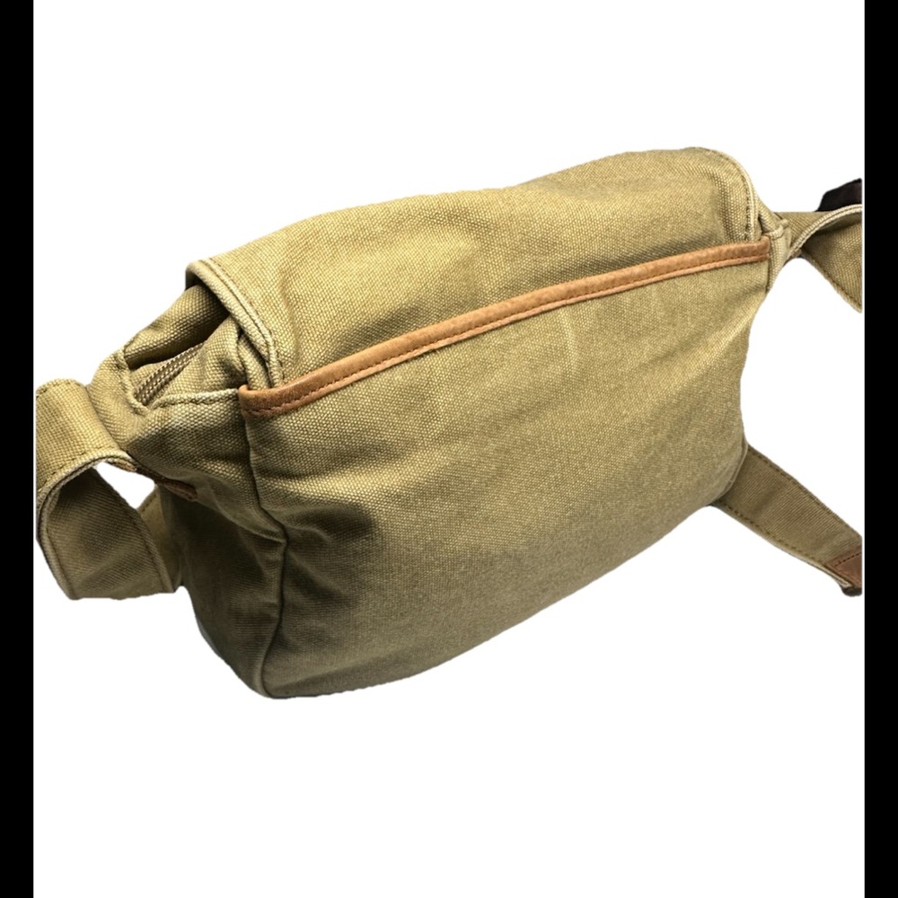LL BEAN Vintage 90’s Canvas Leather Trim Crossbody Bag - Picture 5 of 14